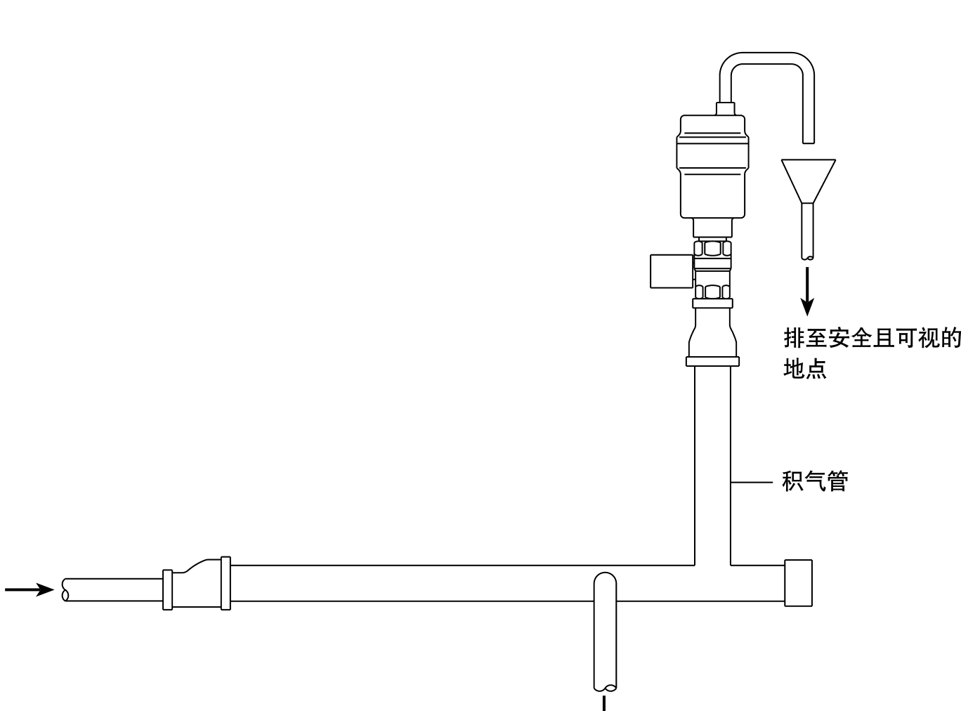 AE30 Diagrama de instalación típico de la válvula automática de escape de aire.