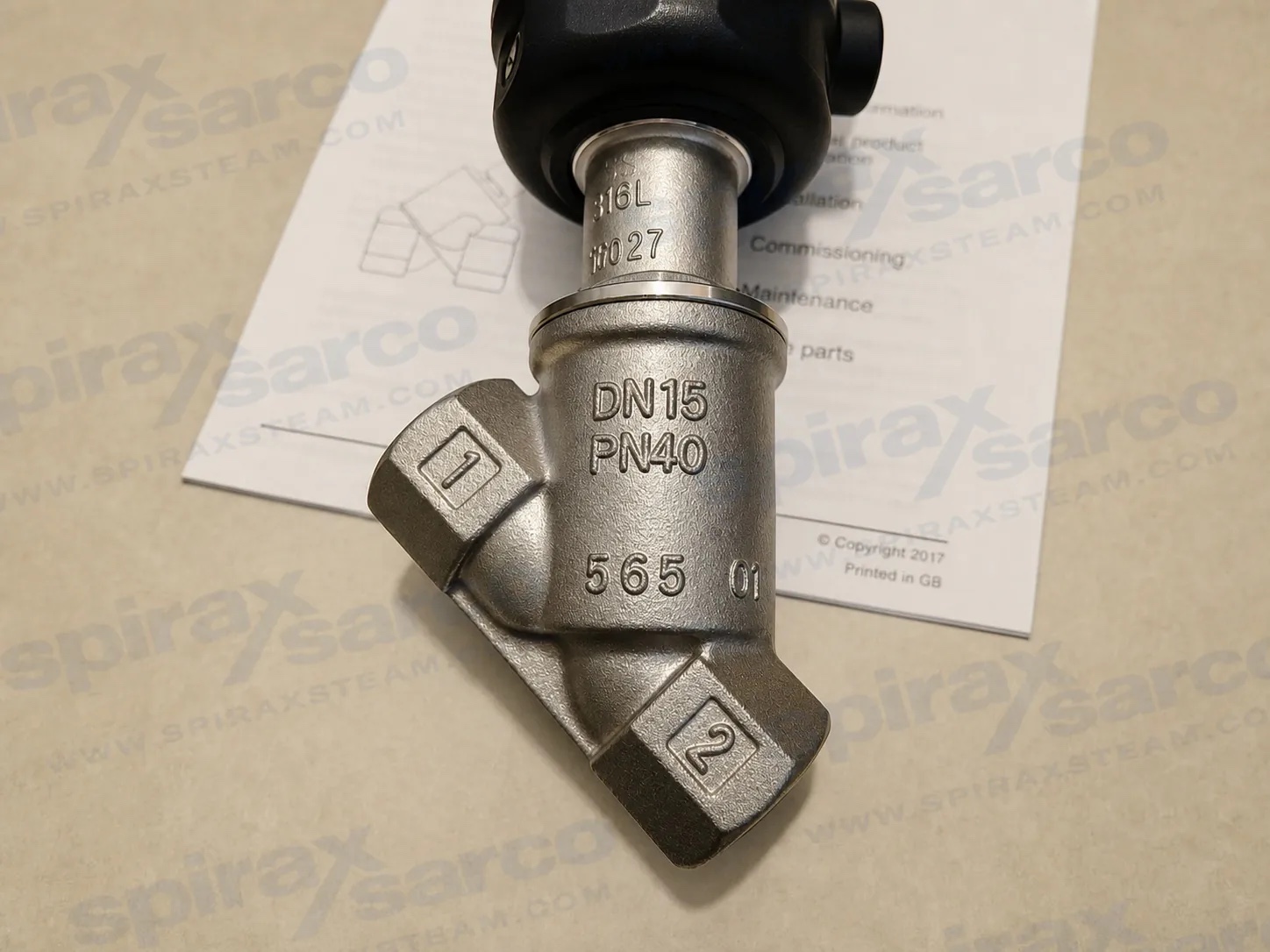 PF61G Katup On/Off yang Digerakkan Piston Baja Tahan Karat