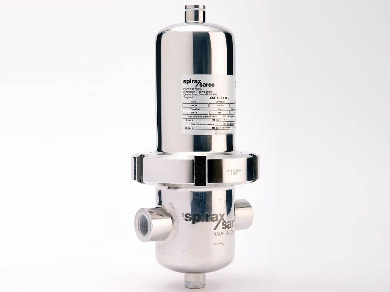 Filtro de vapor CSF16 para controle de qualidade de vapor limpo