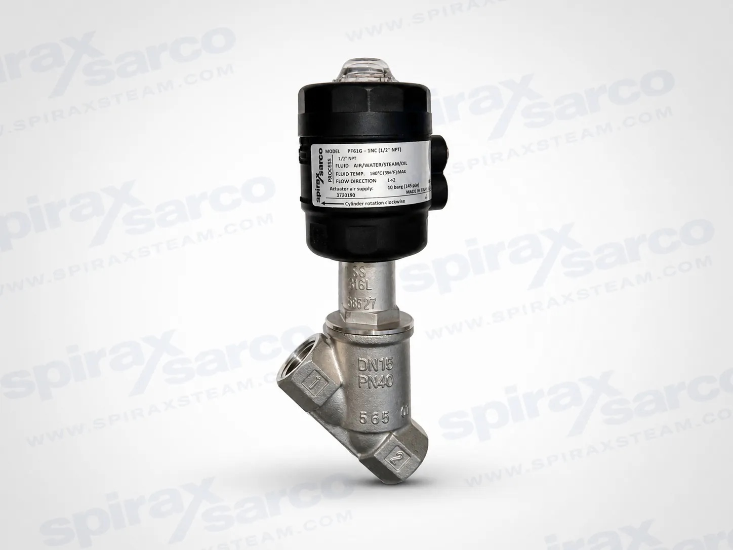 PF61G Katup On/Off yang Digerakkan Piston Baja Tahan Karat